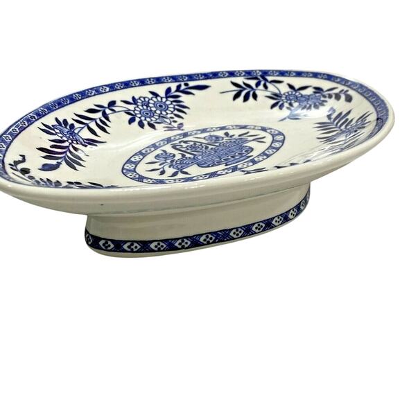 Sterling China USA Restaurant Ware STR42 shallow footed bowls (4) blue basket - Picture 4 of 7